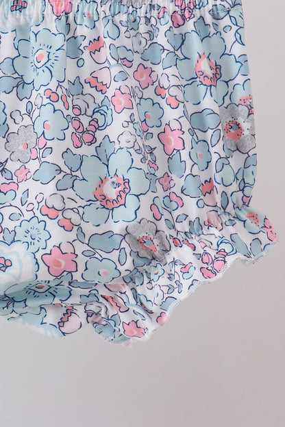 Conjunto de pantalones bombachos con apliques florales en color menta