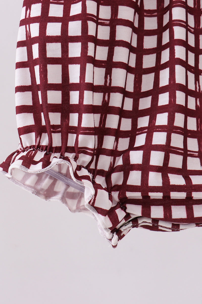 Burbuja de cuadros vichy con volantes fruncidos de Mississippi Hail State