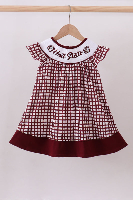 Vestido de cuadros vichy fruncidos de Mississippi State