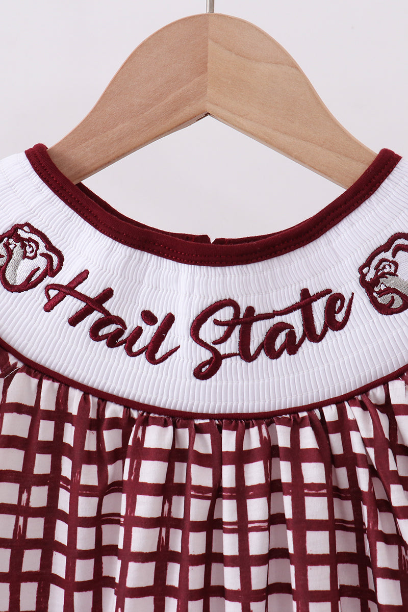 Vestido de cuadros vichy fruncidos de Mississippi State