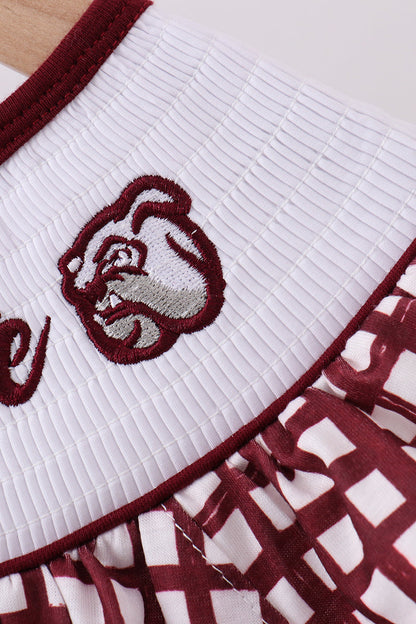 Vestido de cuadros vichy fruncidos de Mississippi State