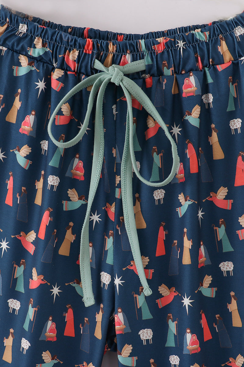 Pantalones de pijama para papá con estampado de la Natividad de la marina