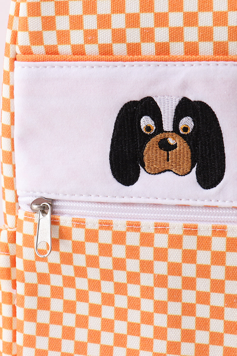Mochila a cuadros con bordado de Tennessee en color naranja