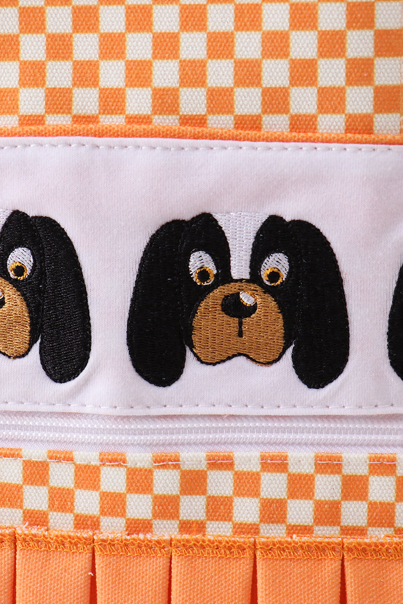 Mochila con volantes y cuadros bordados de Tennessee en color naranja