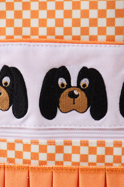 Mochila con volantes y cuadros bordados de Tennessee en color naranja