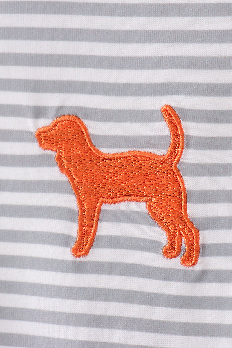 Camisa abotonada con rayas bordadas de Tennessee en color naranja