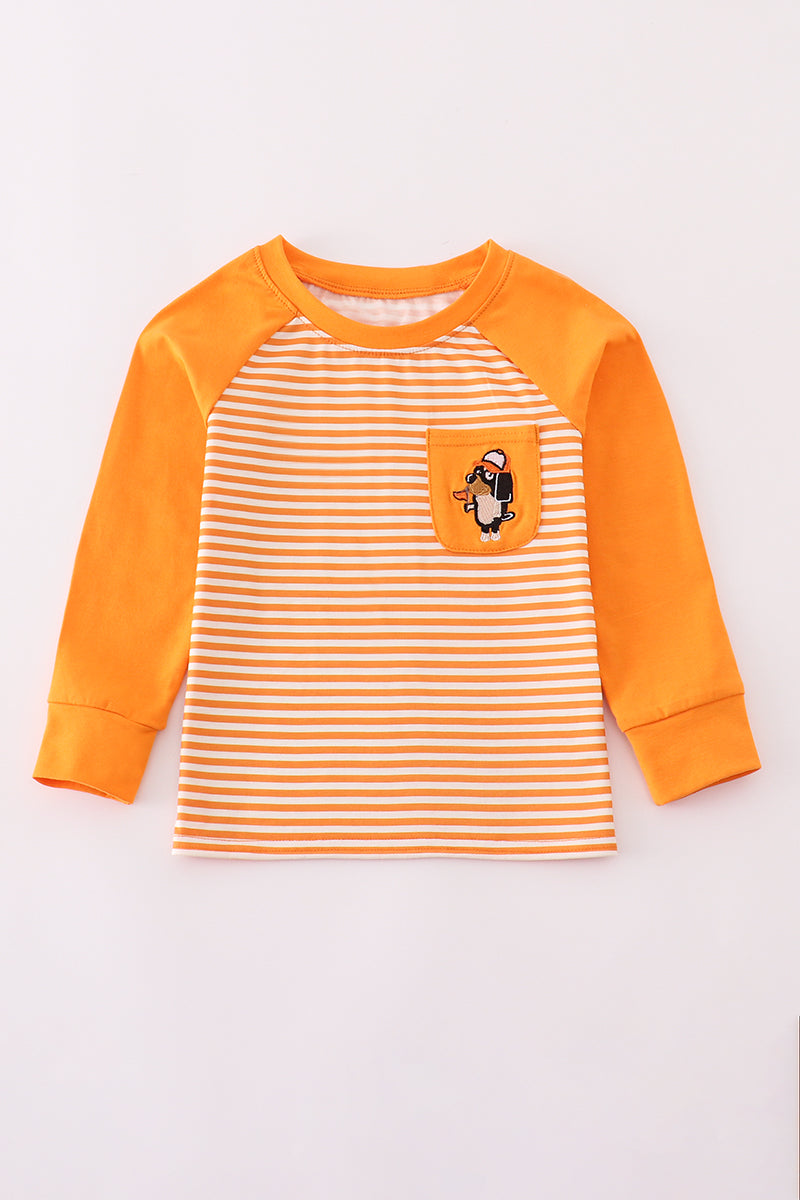 Top de rayas con apliques naranja Tennessee Go Vols