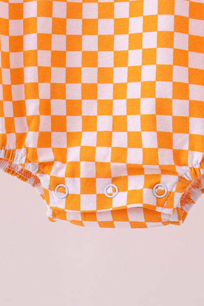 Burbuja a cuadros bordada con lazo de cachorro de Tennessee naranja