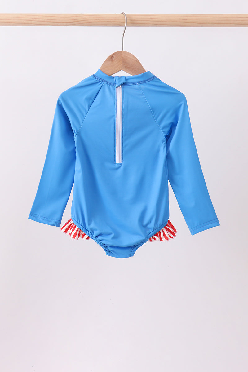 Patriotic bow sequin rashguard