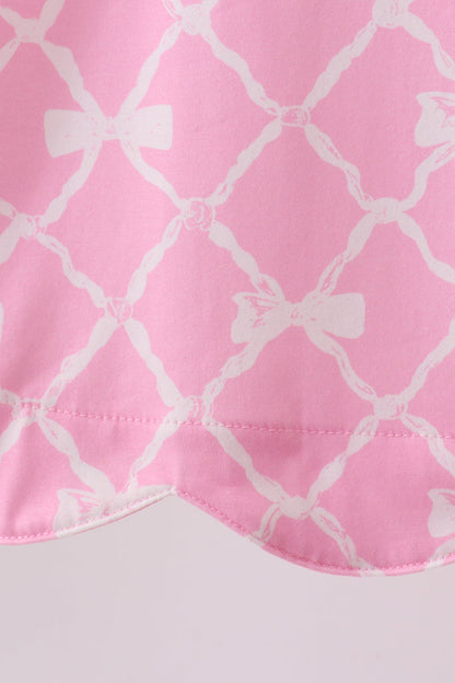 Pink Bow Knit Girls Dress