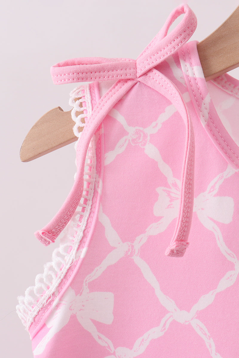 Pink Bow Knit Girls Set