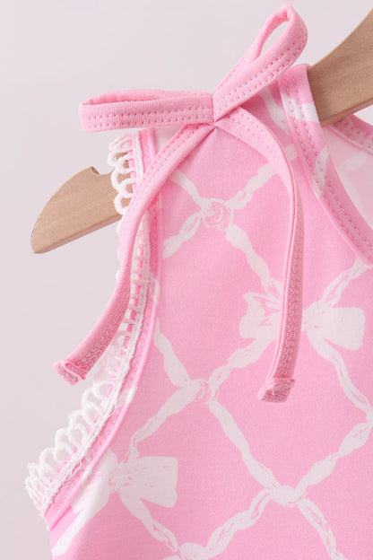 Pink Bow Knit Girls Set