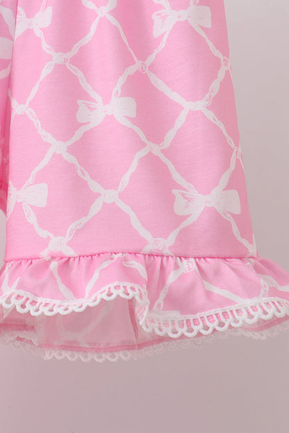 Pink Bow Knit Girls Set