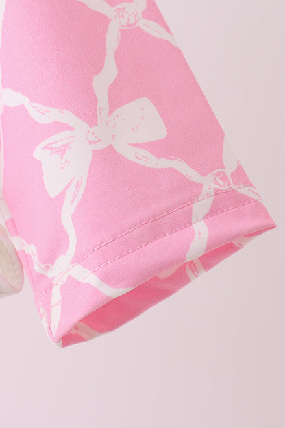 Pink Bow UPF Girls Rashguard