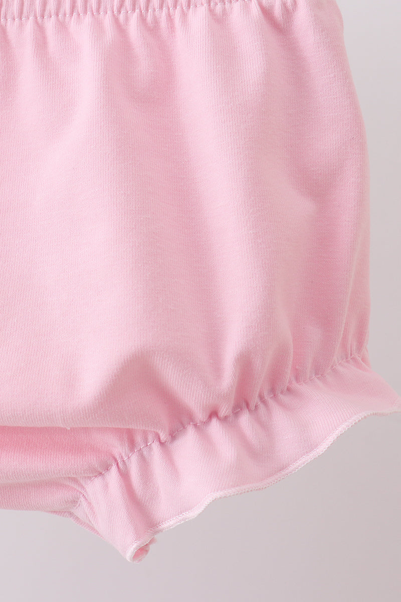 Pink Puppy Floral Ruffle Baby Girl Bloomer Set