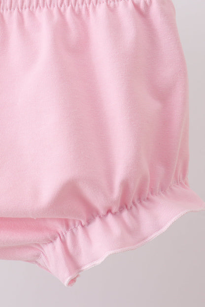 Pink Puppy Floral Ruffle Baby Girl Bloomer Set