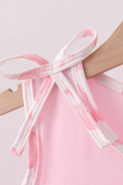 Pink Sailboat Embroidered Knit Girls Set