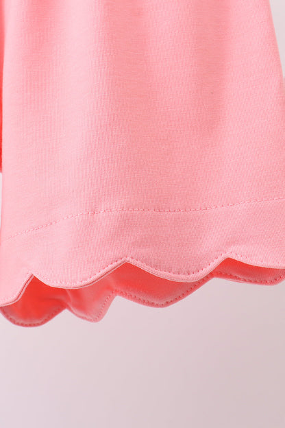 Pink Tropical Floral Print Ruffle Shorts Set