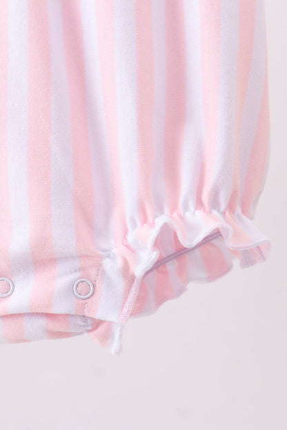 Pink baseball applique bubble