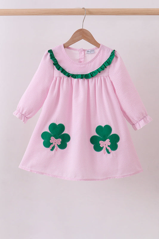 Pink & clover girl seersucker dress