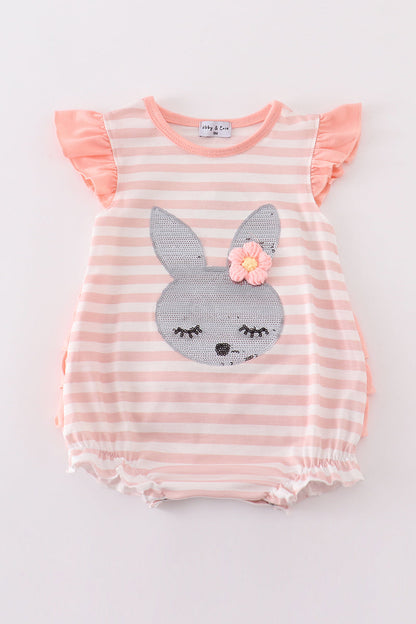 Pink easter bunny sequin girl bubble - Ella Jane Lifestyle Boutique