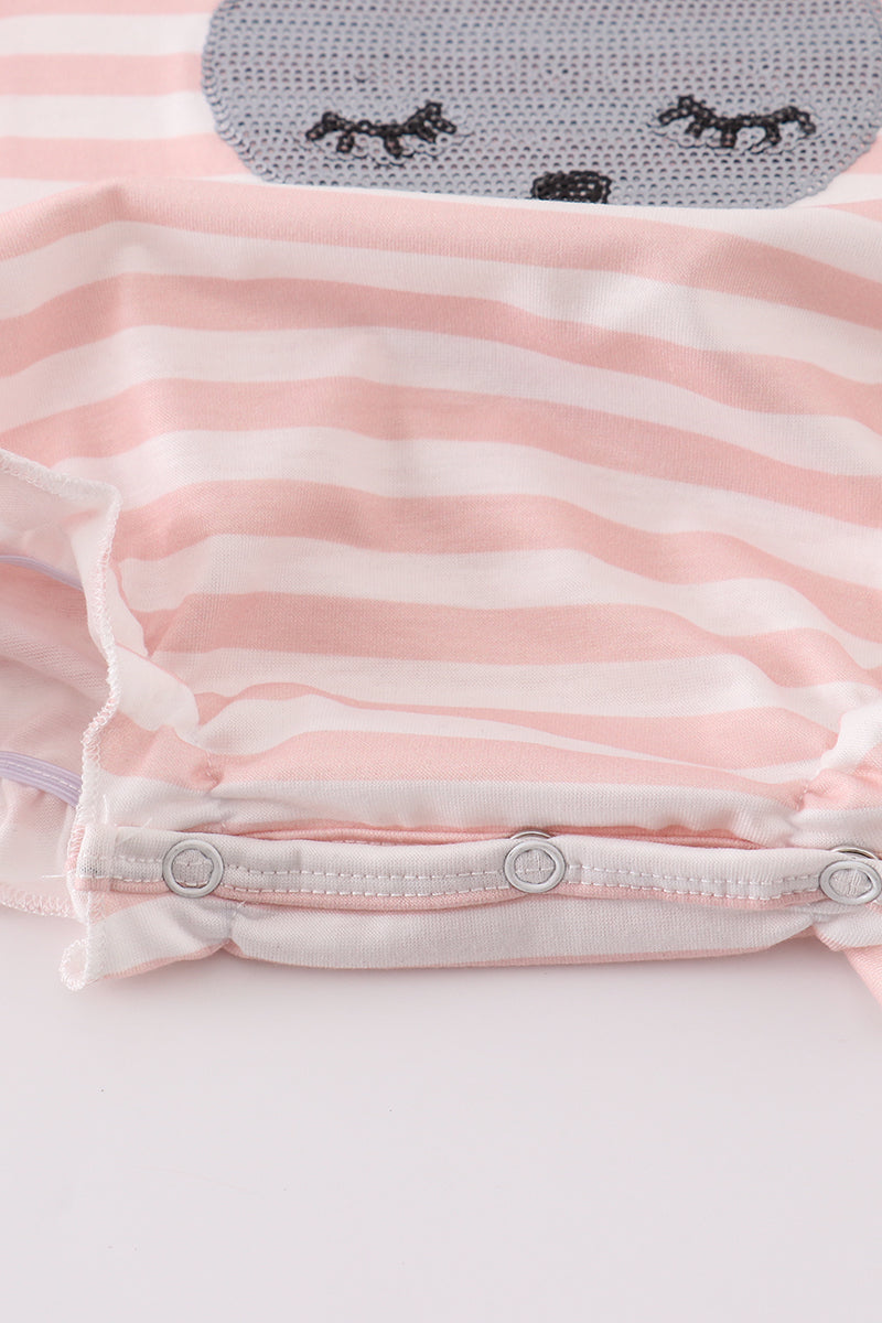 Pink easter bunny sequin girl bubble - Ella Jane Lifestyle Boutique