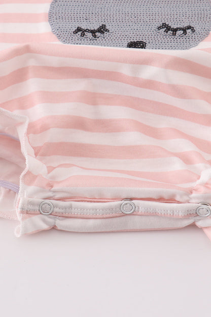 Pink easter bunny sequin girl bubble - Ella Jane Lifestyle Boutique