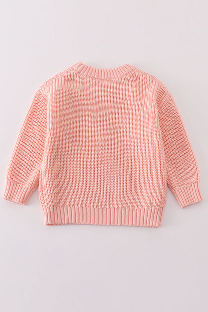 Pink floral hand-embroidery jumper sweater - Ella Jane Lifestyle Boutique