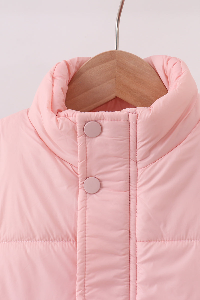 Chaleco acolchado rosa para mamá y yo