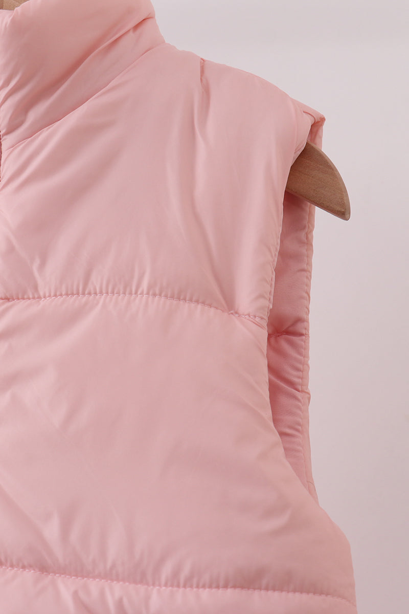 Chaleco acolchado rosa para mamá y yo