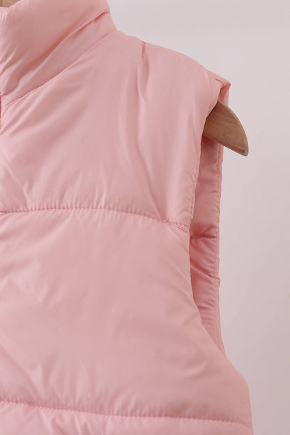 Chaleco acolchado rosa para mamá y yo