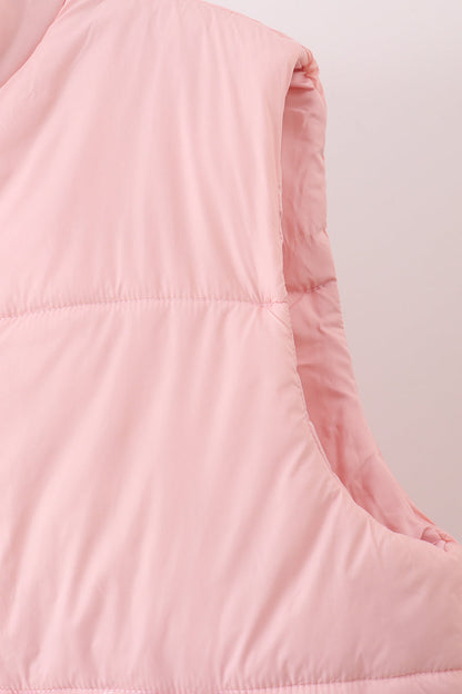 Chaleco acolchado rosa para mamá y yo
