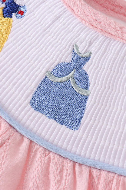 Pink princess smocked ruffle girl’s dress