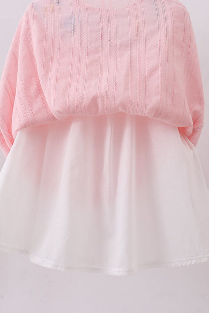 Pink princess smocked ruffle girl’s dress
