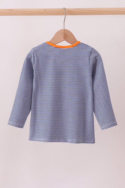 Top de tigre con rayas azules castañas de primera calidad