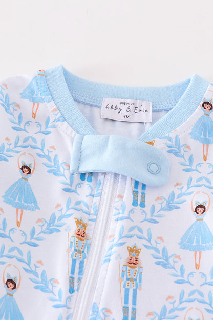 Premium Blue nutcracker print boy romper - Ella Jane Lifestyle Boutique
