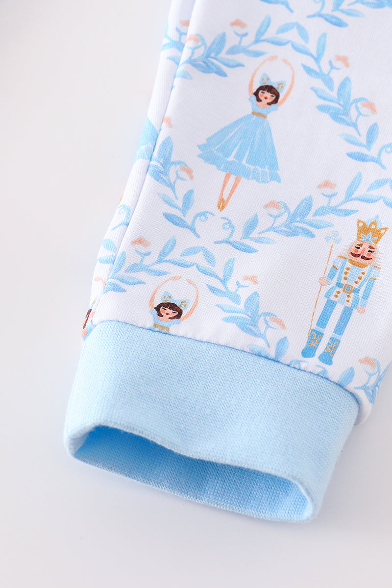 Premium Blue nutcracker print boy romper - Ella Jane Lifestyle Boutique