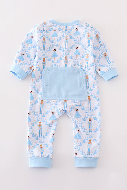 Premium Blue nutcracker print boy romper - Ella Jane Lifestyle Boutique