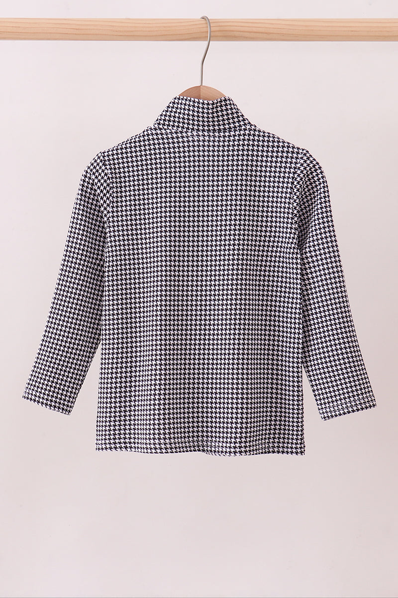Blusa de cuadros vichy con bordado Alabama en color granate de primera calidad