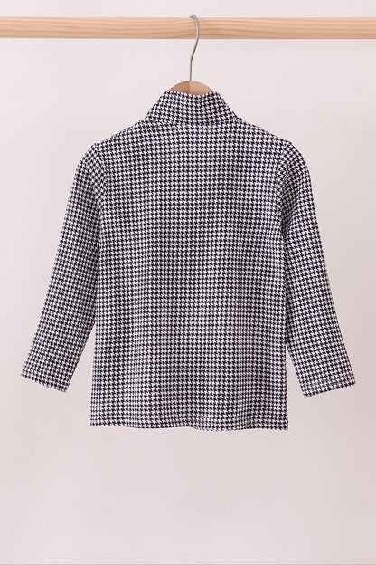 Blusa de cuadros vichy con bordado Alabama en color granate de primera calidad