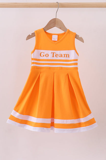 Vestido con volantes y bordado del equipo Tennessee Go Team en color naranja premium