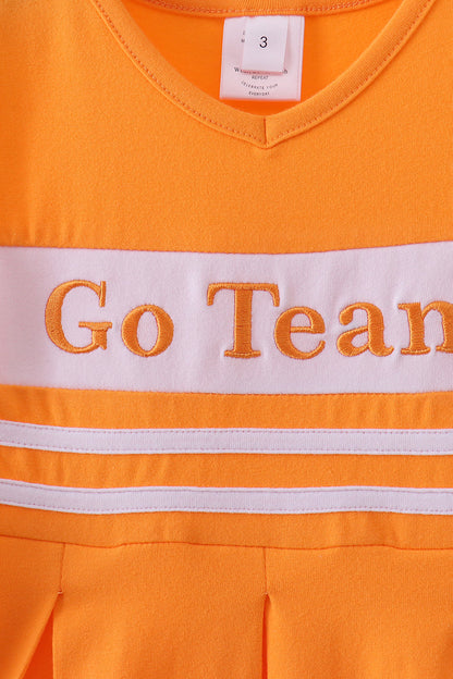 Vestido con volantes y bordado del equipo Tennessee Go Team en color naranja premium
