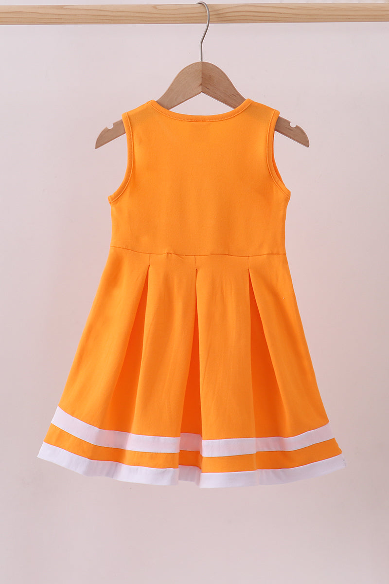 Vestido con volantes y bordado del equipo Tennessee Go Team en color naranja premium