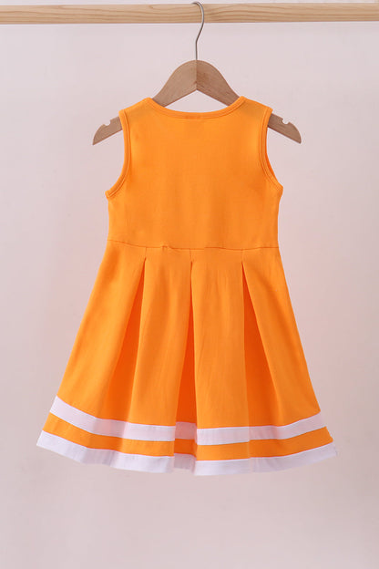 Vestido con volantes y bordado del equipo Tennessee Go Team en color naranja premium