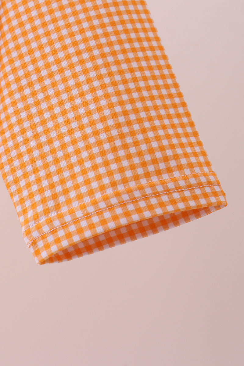 Blusa de cuadros vichy con bordado de Tennessee en color naranja premium
