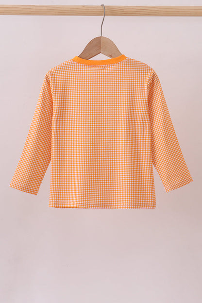 Blusa de cuadros vichy con bordado de Tennessee en color naranja premium
