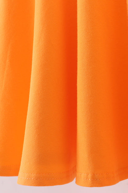 Vestido naranja premium con apliques de cachorro de Tennessee
