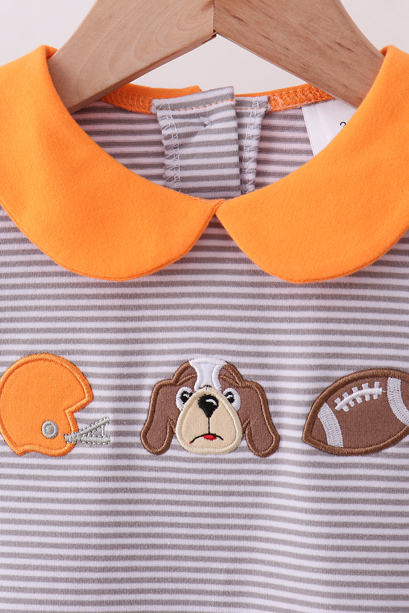 Conjunto de falda pantalón con bordado de fútbol de rayas naranjas de Tennessee de primera calidad