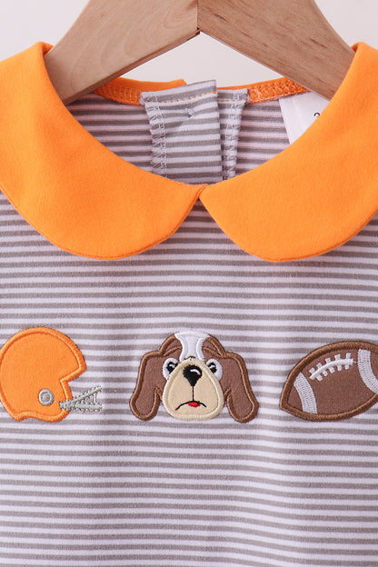 Conjunto de falda pantalón con bordado de fútbol de rayas naranjas de Tennessee de primera calidad