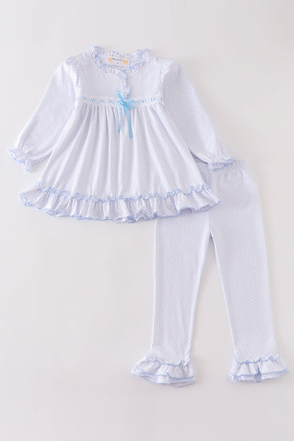 Premium White bow ruffle girl set - Ella Jane Lifestyle Boutique